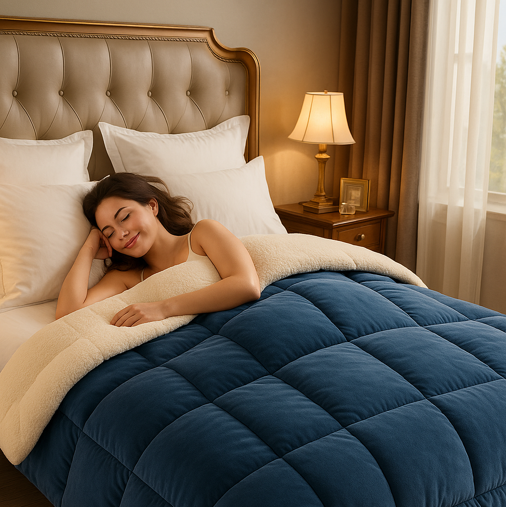 Luxury Sherpa Comforter  Doona Quilt