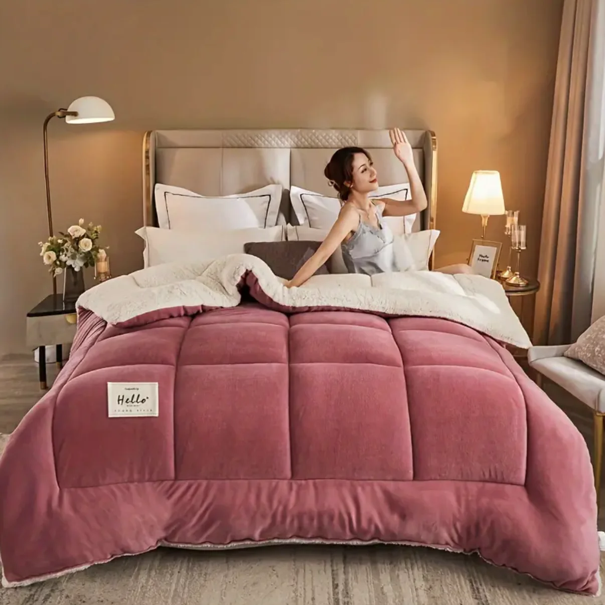 Luxury Sherpa Comforter  Doona Quilt