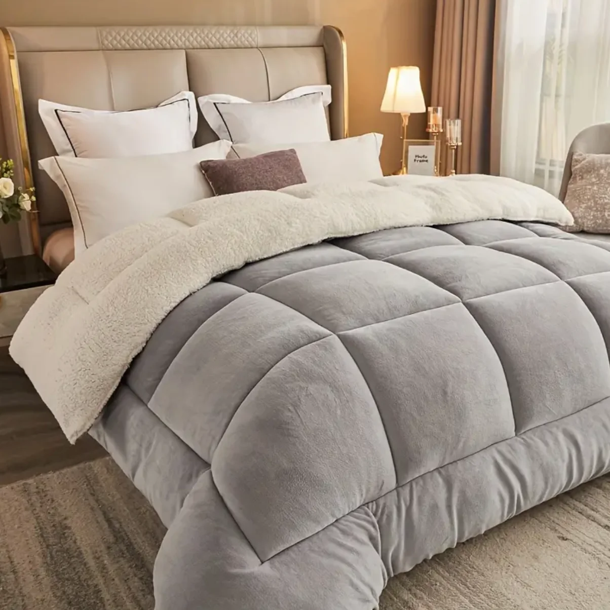 Luxury Sherpa Comforter  Doona Quilt