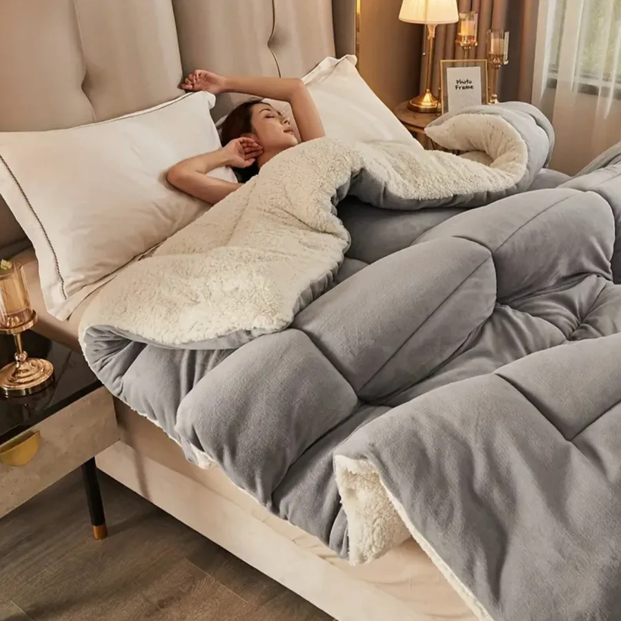 Luxury Sherpa Comforter  Doona Quilt